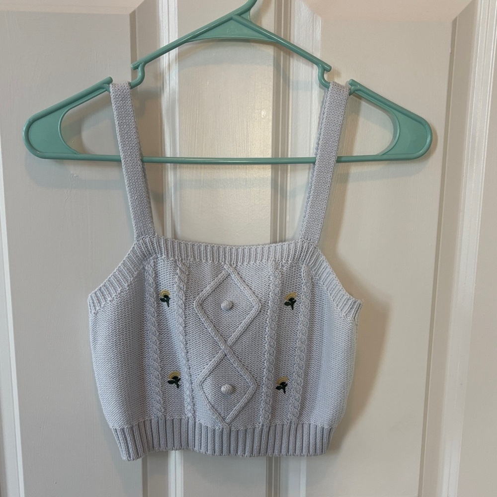 Wild Fable Light Gray Knit Sweater Tank